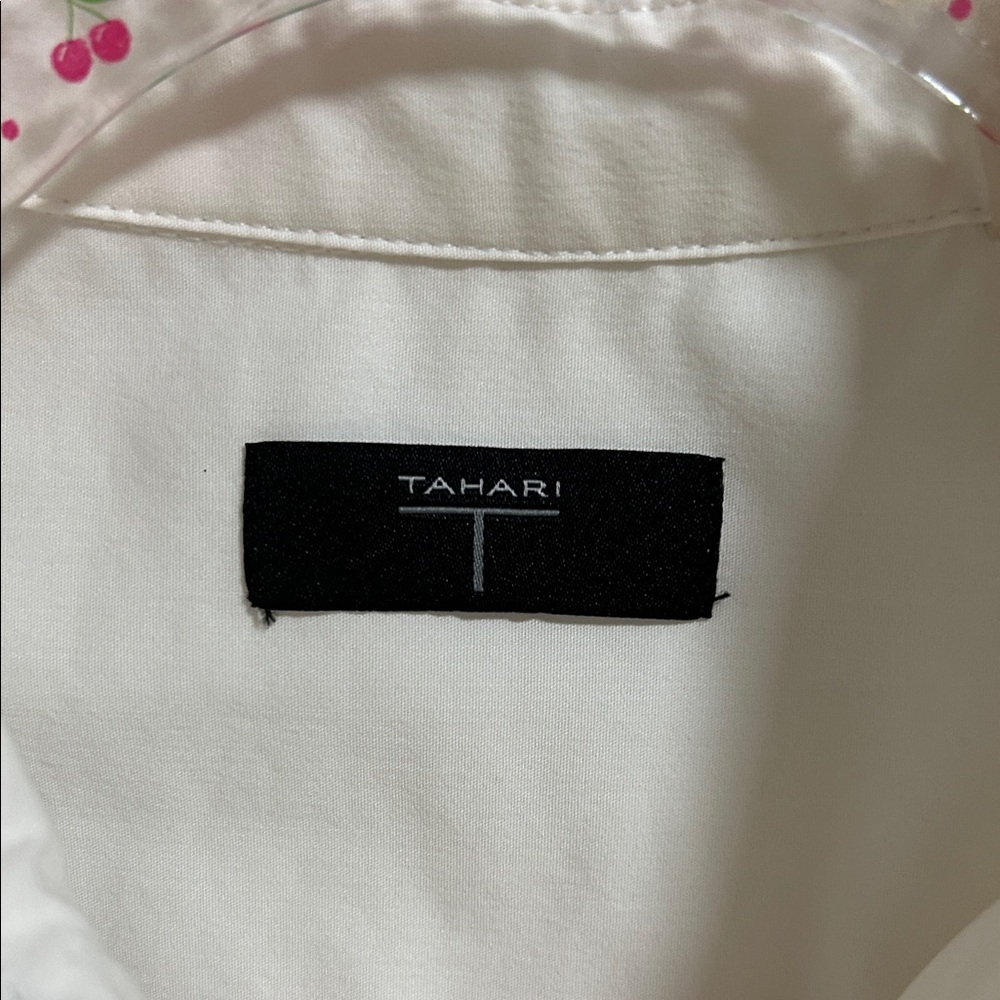 T Tahari Cream Blouse with Puff Sleeves - Picture 2 of 7